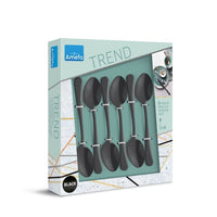 Amefa - 6 cucharas de café con acabado PVD negro mate en caja de moda - Amefa negro