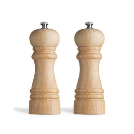 Amefa - Juego de molinillo de sal y pimienta clásico 15 cm - Madera Amefa - Juego de molinillos de pimienta y sal clásicos de 15 cm - Molinillo de pimienta y sal de madera Amefa
