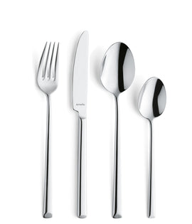 Amefa - Cubertería Metropole de 24 piezas para 6 personas - Plata Amefa - Metropole 1170 Juego de cubiertos de 24 piezas en caja táctil para venta minorista Juego de cubiertos Amefa