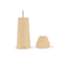 Amefa - Juego de molinillos de pimienta y sal modernos de 15 cm - Molinillo de pimienta y sal de madera Amefa