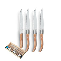 Amefa - Royal Steak - Juego de 4 cuchillos para carne - Cubiertos de madera natural Amefa