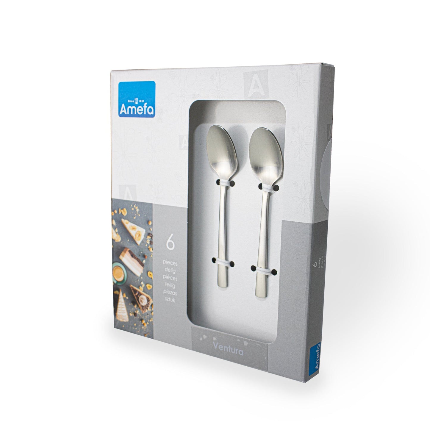 Amefa - Ventura 6 cucharaditas - Cucharillas de plata mate Amefa
