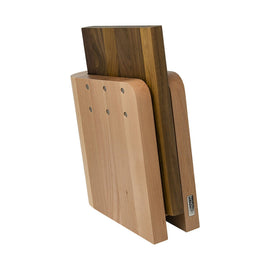 Artelegno - Grand Prix Bloque magnético para cuchillos de madera de haya + tabla de cortar de madera de nogal Artelegno - Bloque de cuchillos magnético Ceppo de madera de haya + tabla de cortar de madera de nogal Bloques de cuchillos Artelegno