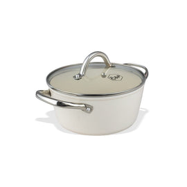 Cook & Pan - Go Ivory Sartén 20 cm con tapa de cristal Por C&P - Cacerola Go Ivory 20 cm con tapa de cristal Cacerola Por C&P