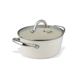 Cook & Pan - Go Ivory Sartén 22 cm con tapa de cristal Por C&P - Cacerola Go Ivory 22 cm con tapa de cristal Cacerola Por C&P