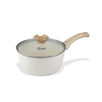 Por C&P - Sartén Go Ivory Steelpan de 18 cm con tapa de cristal Steelpan Por C&P