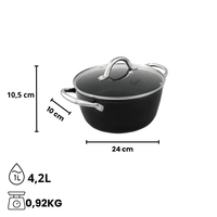 Olla Signature de 24 cm con tapa de cristal de C&P