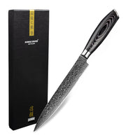 Serie de madera de Damasco Pakka - Cuchillo para carne de 20 cm Cuchillos de cocina Shinrai Japón