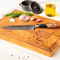 Cuchillo de chef de Damasco de ónix epoxi de 20 cm Shinrai Japón