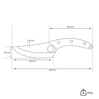 Serie Gladiator RVS Martillado - Cuchillo de Chef Universal con Funda Shinrai Japón