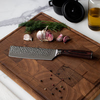 Nakiri de acero inoxidable martillado de 18 cm Shinrai Japón