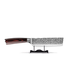 Nakiri de acero inoxidable martillado 18 cm Serie de acero inoxidable martillado - Cuchillo Nakiri Shinrai Japón