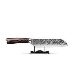 Santoku de acero inoxidable martillado 18 cm Serie de acero inoxidable martillado - Cuchillo Santoku (18 cm) Shinrai Japón