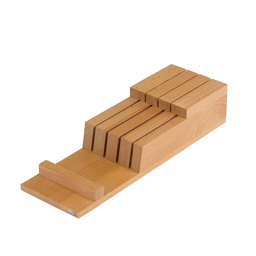 Bloque de cuchillos de cajón italiano de madera de haya - Bloques de cuchillos Artelegno para 7 cuchillos