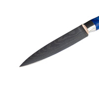 Serie japonesa de cuchillos de cocina con estampado de zafiro epoxi de Damasco - Cuchillos de pelar Shinrai Japón