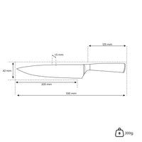 Cuchillo de chef de 20 cm con estampado de damasco japonés. Cuchillos de cocina Shinrai Japón.