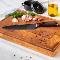 Cuchillo de chef de 20 cm con estampado de damasco japonés. Cuchillos de cocina Shinrai Japón.