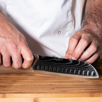 Cuchillos de cocina Santoku de 18 cm con estampado de Damasco japonés Shinrai Japón