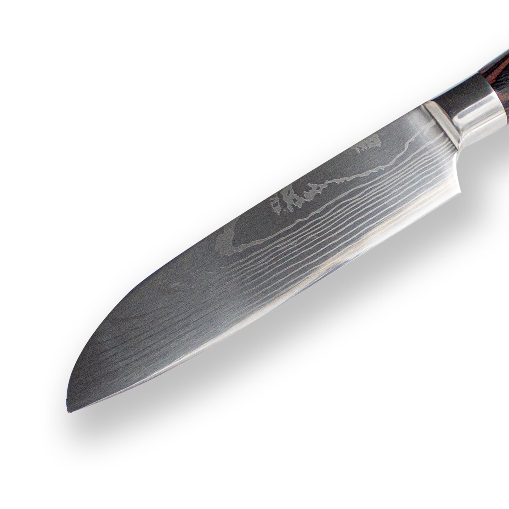 Serie de estampados de Damasco japonés - Cuchillo Santoku pequeño (13 cm) Cuchillos de cocina Shinrai Japón