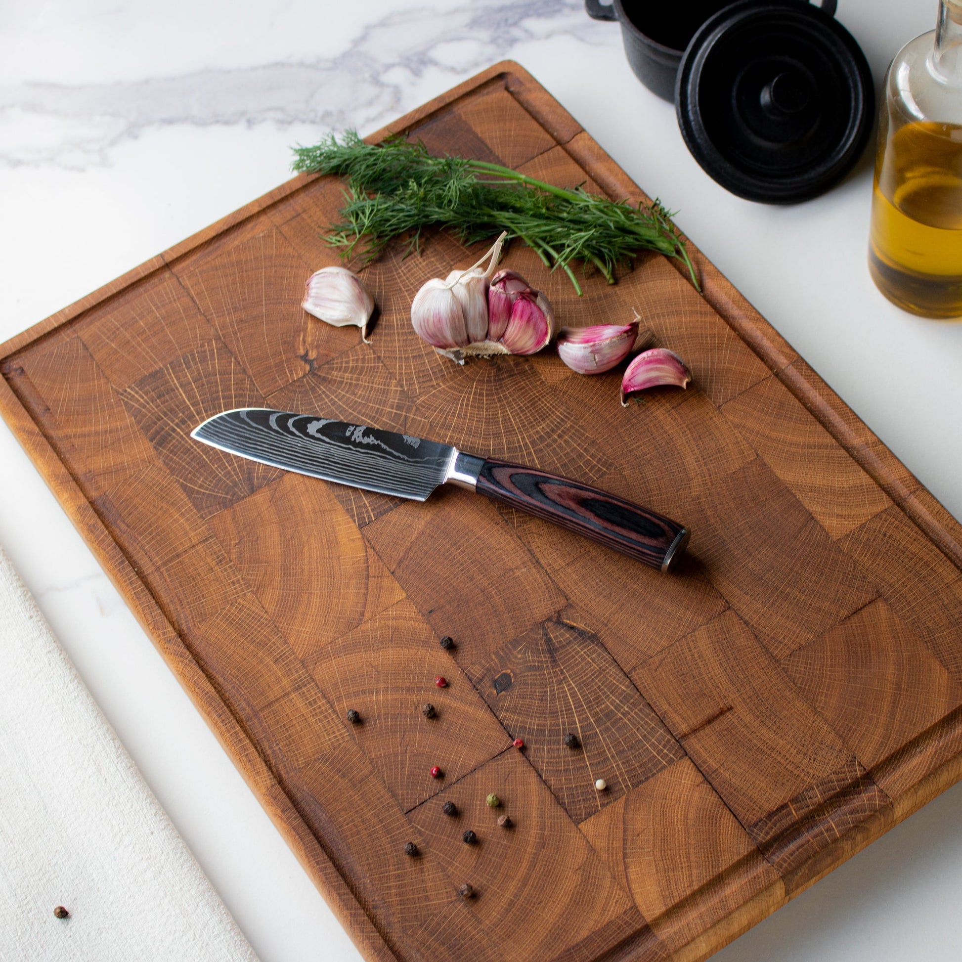 Serie de estampados de Damasco japonés - Cuchillo Santoku pequeño (13 cm) Cuchillos de cocina Shinrai Japón