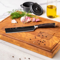 Serie de estampados de Damasco japonés - Cuchillo Nakiri Cuchillos de cocina Shinrai Japón