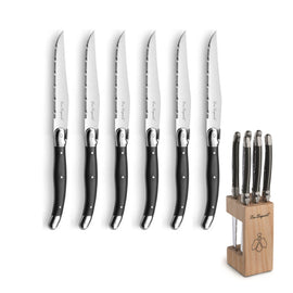 Lou Laguiole - Tradition 6 cuchillos para carne + bloque de cuchillos - Antracita Lou Laguiole - Juego de 6 cuchillos para carne en bloque de madera - antracita Cuchillo para carne Lou Laguiole