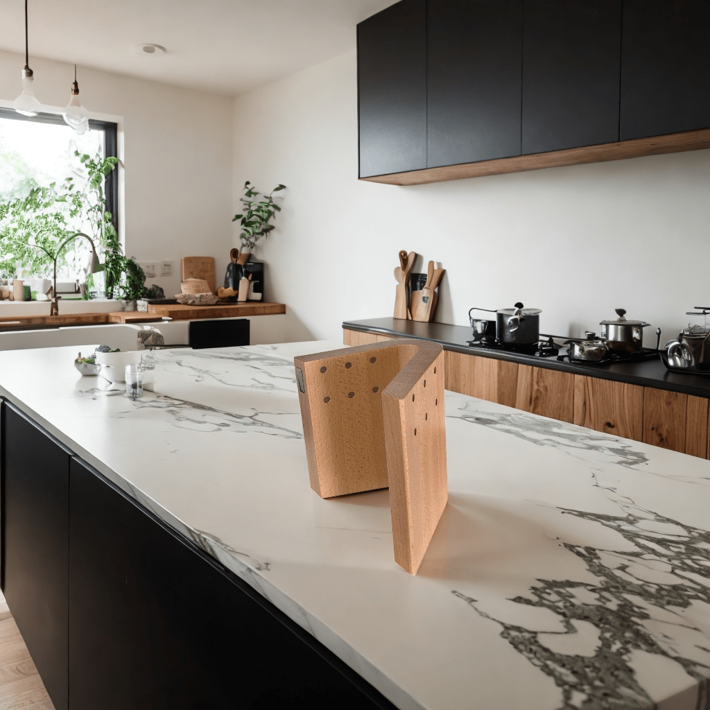 Bloque de cuchillos magnético Curve - Bloques de cuchillos de madera de haya Artelegno