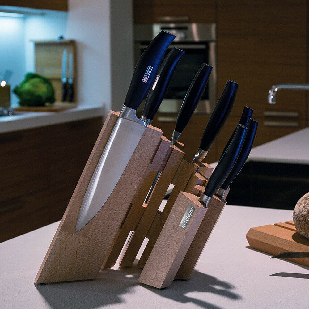 Bloque de cuchillos magnético Pisa - Bloques de cuchillos de madera de haya Artelegno