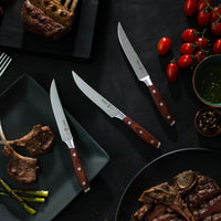 Messermeister - Juego de cuchillos para carne de madera de pakka Avanta de 4 piezas Juegos de cuchillos Messermeister