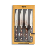 Messermeister - Juego de 4 cuchillos para carne de madera Pakka Avanta Messermeister