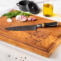 Micarta Jewels Black - Cuchillo de chef de Damasco de 20 cm Shinrai Japón