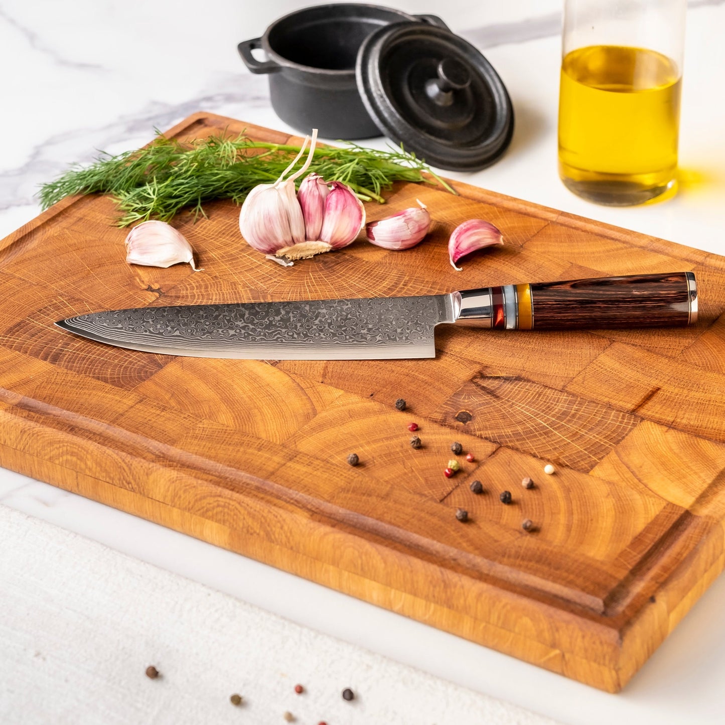 Micarta Jewels - Cuchillo de chef de Damasco de 20 cm Cuchillos de cocina Shinrai Japón