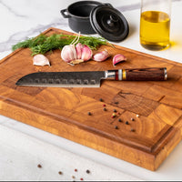 Micarta Jewels Damasco Santoku 18 cm Cuchillos de cocina Shinrai Japón