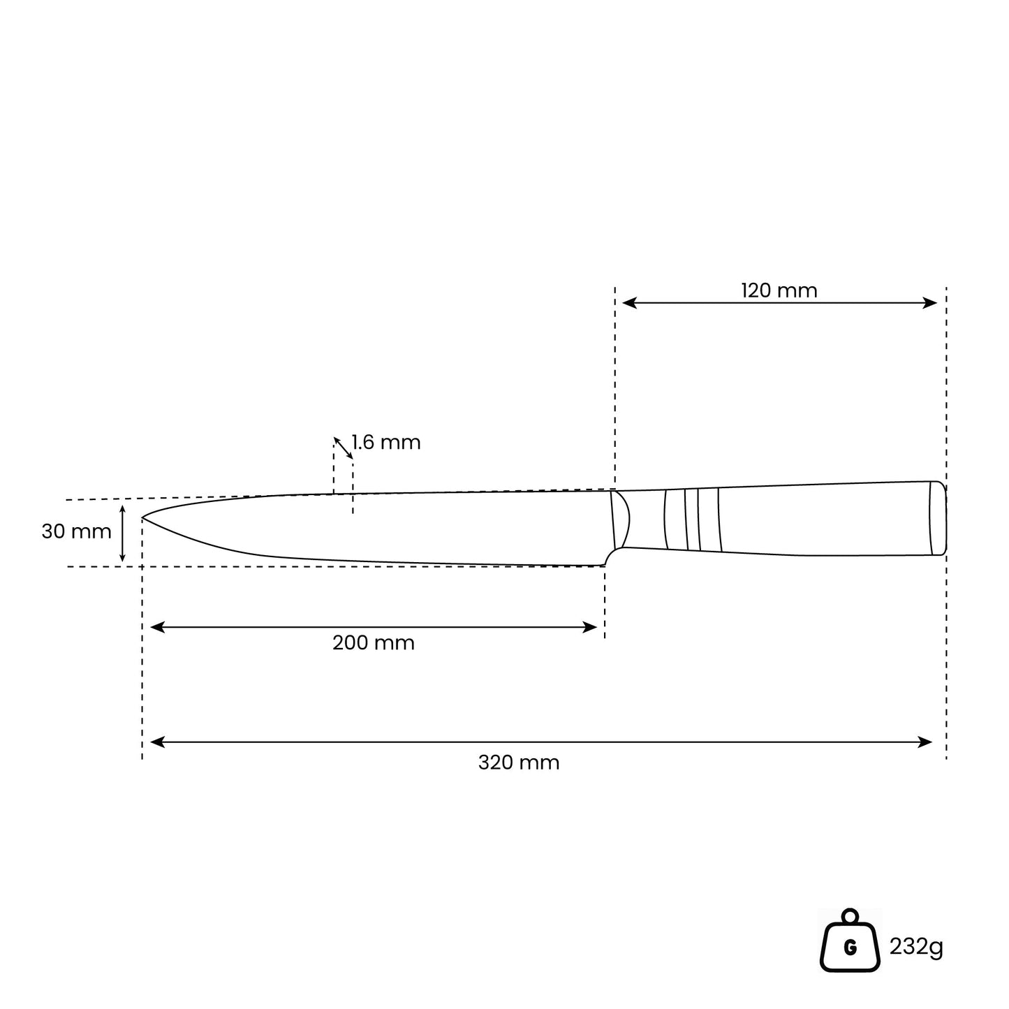 Micarta Jewels - Cuchillo de trinchar de Damasco de 20 cm, cuchillos de cocina Shinrai Japón