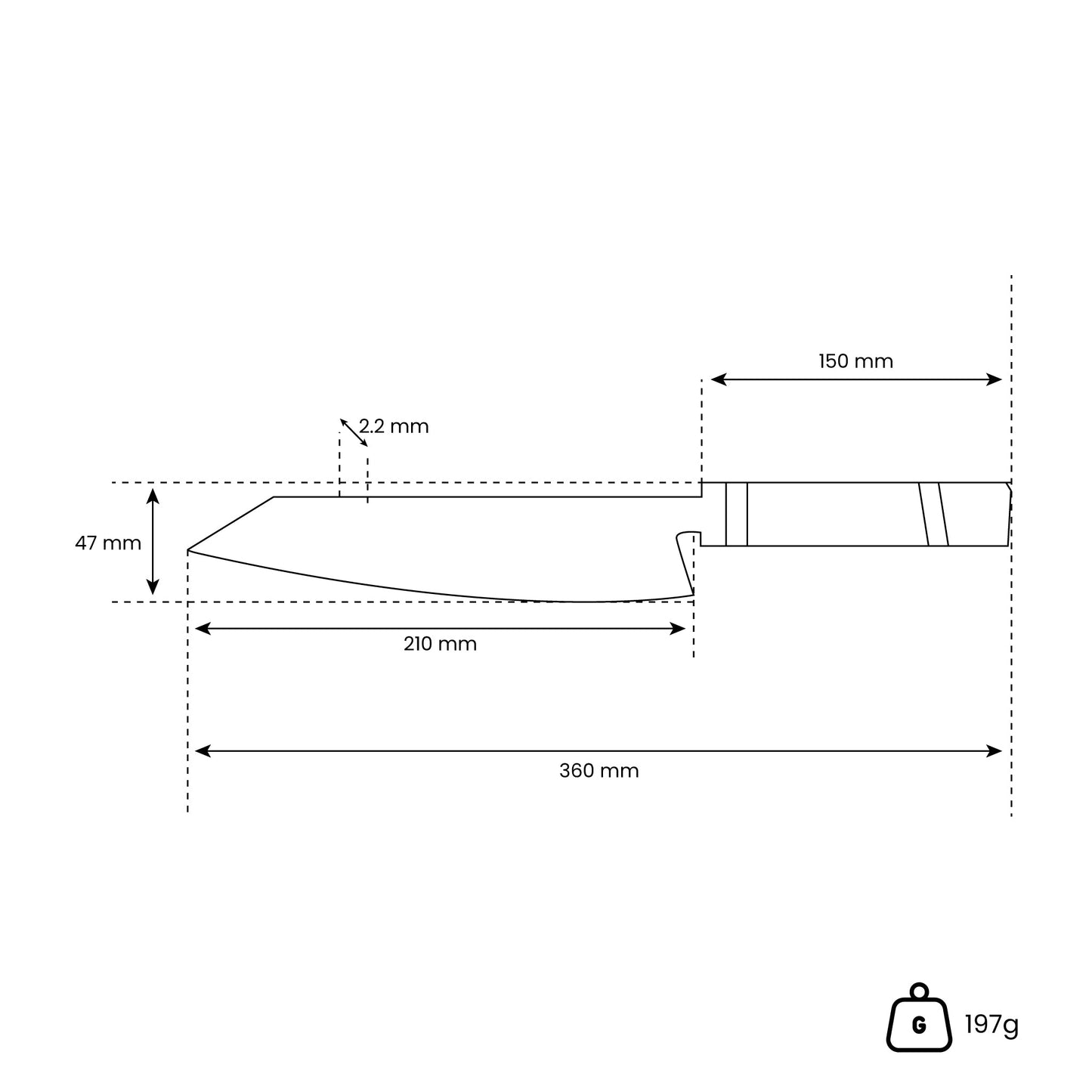 Cuchillo de cocina octagonal tipo 3 Damasco Kiritsuke de 23 cm - Edición especial Shinrai Japón