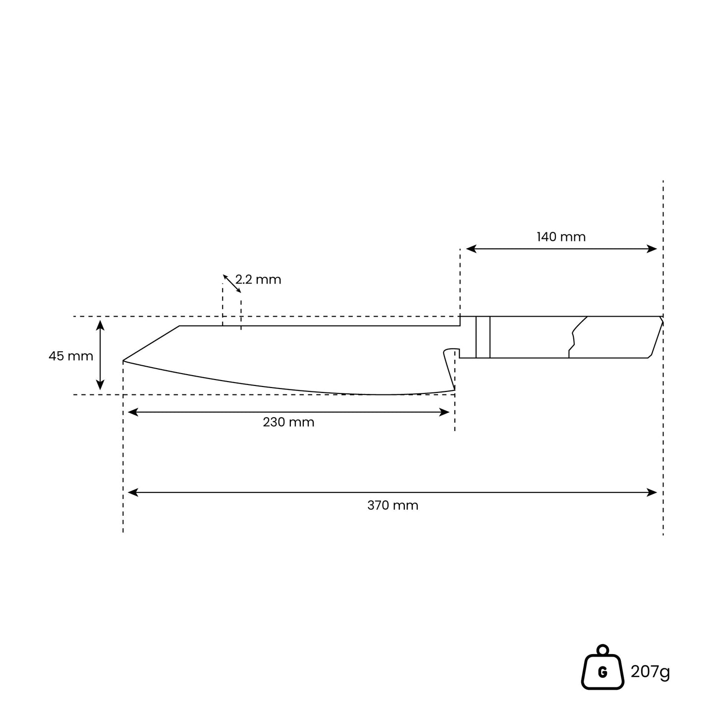 Cuchillos de cocina de edición especial Shinrai Japón, Kiritsuke de Damasco octagonal de ónix de 23 cm