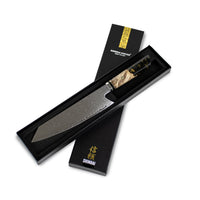 Onyx Octagon Damascus Kiritsuke cuchillo Cuchillos de cocina Shinrai Japón