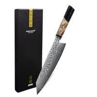 Onyx Octagon Damascus Kiritsuke cuchillo Cuchillos de cocina Shinrai Japón