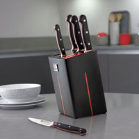 Richardson Cheffield - Bloque de cuchillos Velocity de 5 piezas con afilador - negro Juego de cuchillos con bloque Richardson Sheffield