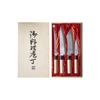 Satake - Juego de cuchillos japoneses de 4 piezas Juegos de cuchillos de madera de magnolia KookGigant