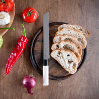 Satake - Cuchillo de pan japonés Madera de Magnolia 24 cm Cuchillo de pan Satake