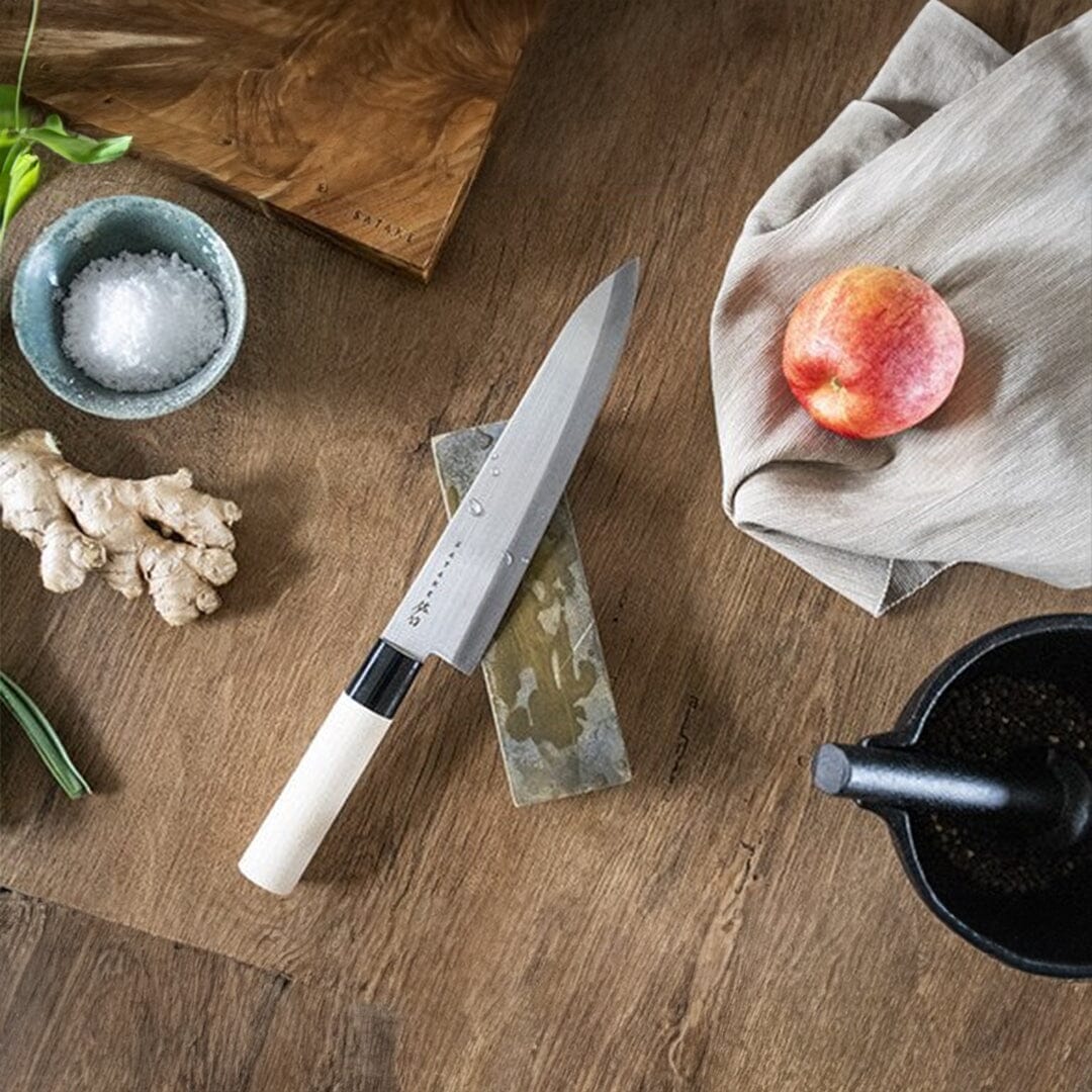 Satake - Cuchillo de cocinero japonés Madera de Magnolia 21 cm Cuchillo de cocinero Satake