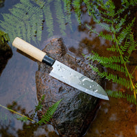 Satake - Cuchillo santoku japonés Madera de Magnolia 17 cm Cuchillo Santoku Satake