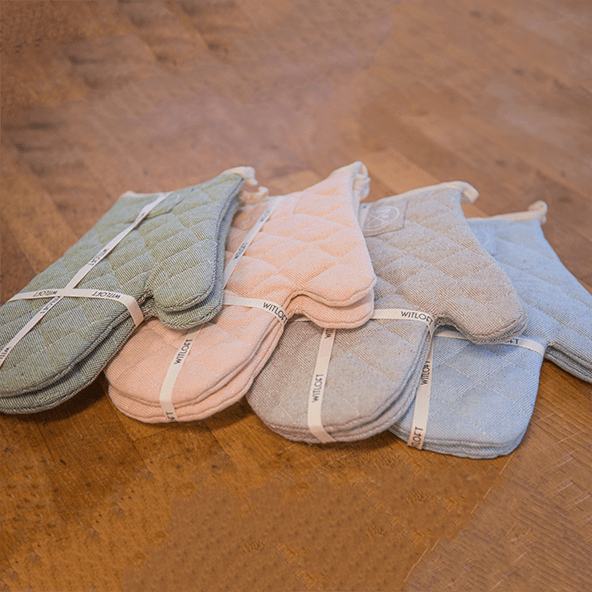 Witloft - Manoplas de horno de algodón reciclado (2 uds.) - Manoplas de horno azul cielo Witloft