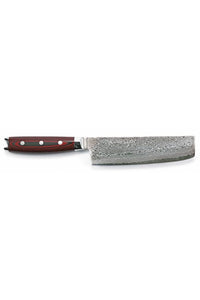 Yaxell Super Gou Nakiri 18 cm Acero damasco inoxidable de 161 capas con mango de lona-micarta Yaxell