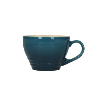 LeCreuset - Taza grande para capuchino, color verde azulado intenso, 0,4 l