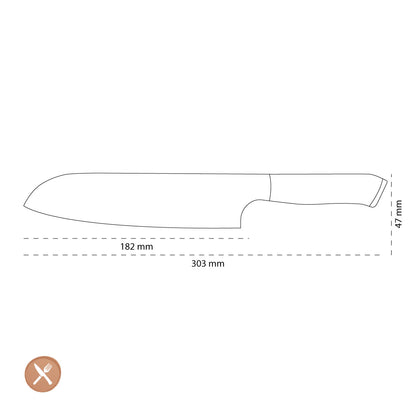 Shinrai Japon - Couteau Santoku Damas Série Eclipse 18 cm