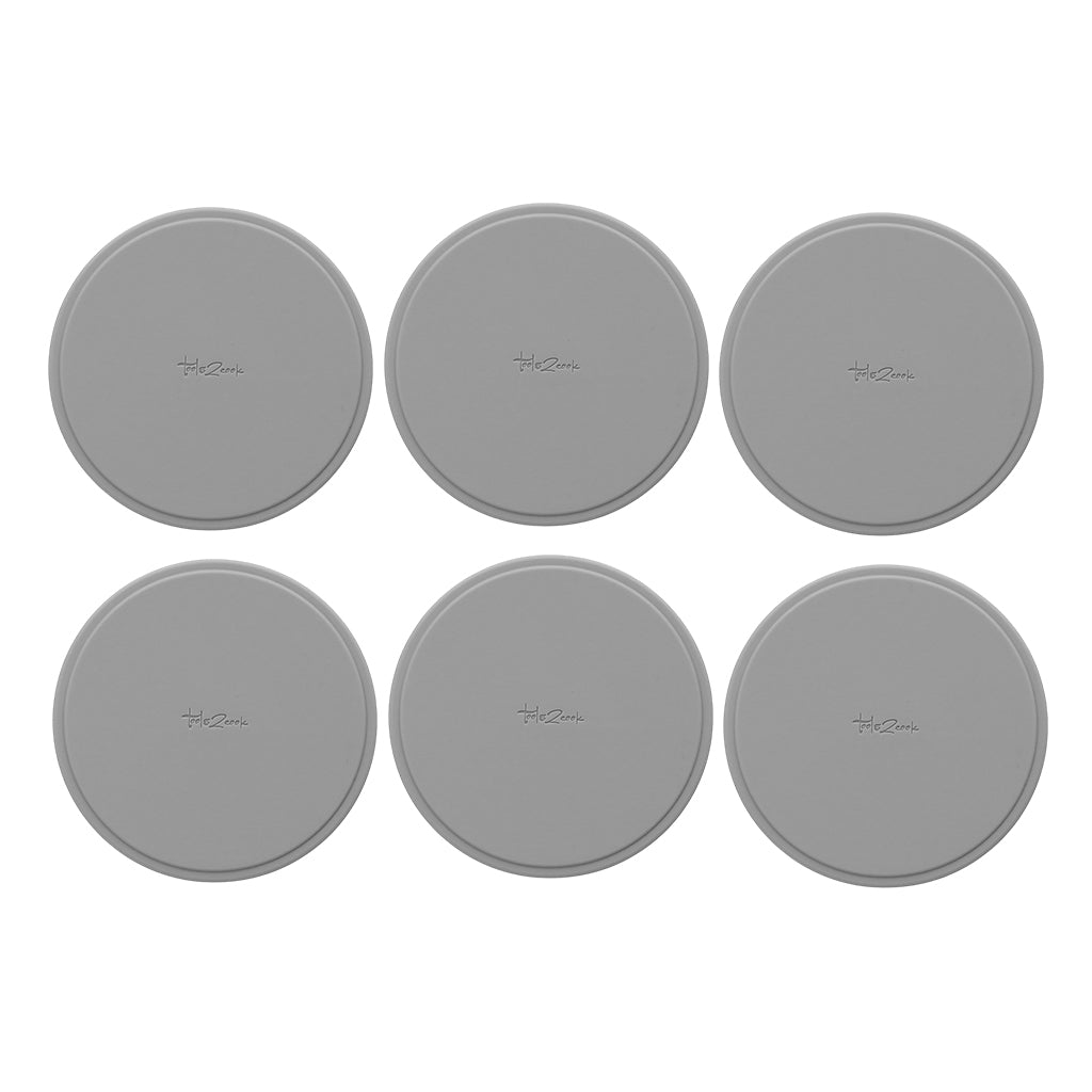 Herramientas2Cook - Set Posavasos de Silicona (7 piezas) Gris Nuez Moscada