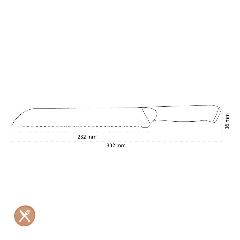 Shinrai Japan - Cuchillo para pan Damasco Serie Eclipse 20 cm