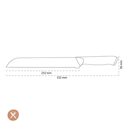 Shinrai Japan - Cuchillo para pan Damasco Serie Eclipse 20 cm